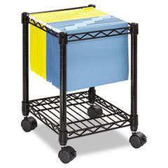 SAFCO PRODUCTS Compact Mobile Wire File Cart  One-Shelf  15-1/2w X 14d X 19-3/4h  Black; UNIT OF MEASURE: EA