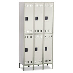SAFCO PRODUCTS Double-Tier  Three-Column Locker  36w X 18d X 78h  Two-Tone Gray; UNIT OF MEASURE: EA