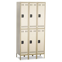 SAFCO PRODUCTS Double-Tier  Three-Column Locker  36w X 18d X 78h  Two-Tone Tan; UNIT OF MEASURE: EA