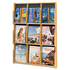 SAFCO PRODUCTS Expose Adj Magazine/pamphlet Nine Pocket Display  29-3/4w X 38-1/4h  Medium Oak; UNIT OF MEASURE: EA