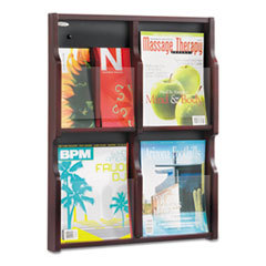 SAFCO PRODUCTS Expose Adj Magazine/pamphlet Four Pocket Display  20w X 26-1/4h  Mahogany; UNIT OF MEASURE: EA