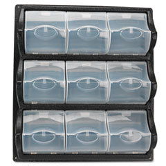 SAFCO PRODUCTS Polypropylene Panel Storage W/9 Bins  18 3/8 X 5 1/4 X 20 1/2  Black; UNIT OF MEASURE: EA