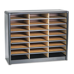 SAFCO PRODUCTS Steel/fiberboard Literature Sorter  24 Sections  32 1/4 X 13 1/2 X 25 3/4  Black; UNIT OF MEASURE: EA