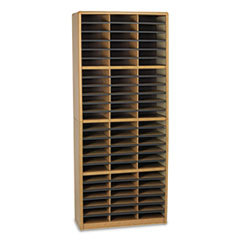 SAFCO PRODUCTS Steel/fiberboard Literature Sorter  72 Sections  32 1/4 X 13 1/2 X 75  Med Oak; UNIT OF MEASURE: EA