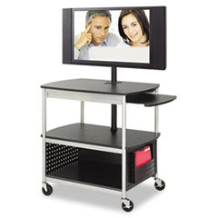 SAFCO PRODUCTS Scoot Flat Panel Multimedia Cart  Three-Shelf  39-1/2w X 27d X 68h  Black; UNIT OF MEASURE: EA