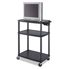 SAFCO PRODUCTS Plastic Av Adjustable Tv Cart  Heavy Gauge Plastic  39-1/2 X 24 X 55-1/2  Black; UNIT OF MEASURE: EA