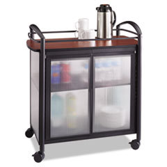 SAFCO PRODUCTS Impromptu Refreshment Cart  One-Shelf  34w X 21-1/4d X 36-1/2h  Cherry/black; UNIT OF MEASURE: EA