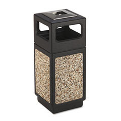 SAFCO PRODUCTS Canmeleon Ash/trash Receptacle  Square  Aggregate/polyethylene  15gal  Black; UNIT OF MEASURE: EA