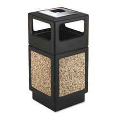 SAFCO PRODUCTS Canmeleon Ash/trash Receptacle  Square  Aggregate/polyethylene  38gal  Black; UNIT OF MEASURE: EA