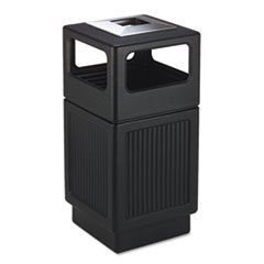 SAFCO PRODUCTS Canmeleon Ash/trash Receptacle  Square  Polyethylene  38gal  Textured Black; UNIT OF MEASURE: EA