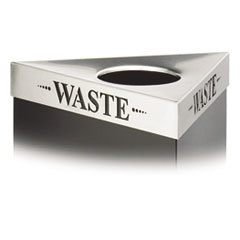 SAFCO PRODUCTS Trifecta Waste Receptacle Lid  Laser Cut inwastein Inscription  Stainless Steel; UNIT OF MEASURE: EA