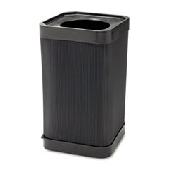 SAFCO PRODUCTS At-Your Disposal Top-Open Waste Receptacle  Square  Polyethylene  38gal  Black; UNIT OF MEASURE: EA