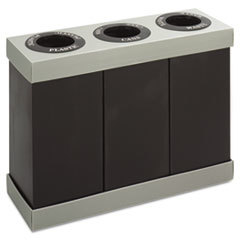 SAFCO PRODUCTS At-Your-Disposal Recycling Center  Polyethylene  Three 28gal Bins  Black; UNIT OF MEASURE: EA