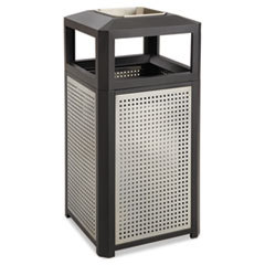 SAFCO PRODUCTS Ashtray-Top Evos Series Steel Waste Container  38gal  Black; UNIT OF MEASURE: EA