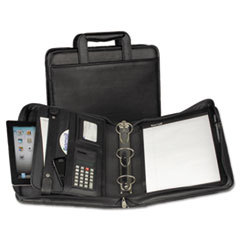 SAMSILL CORPORATION Vinyl Multi-Ring Zippered Portfolio  Two-Part  2in Cap  12-1/2 X 14-1/2  Black; UNIT OF MEASURE: EA