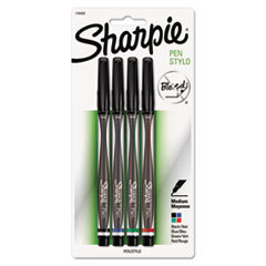 SANFORD Plastic Point Stick Permanent Water Resistant Pen  Assorted Ink  Medium  4/set; UNIT OF MEASURE: SE