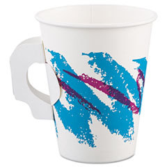 SOLO CUPS Jazz Paper Hot Cups  Handles  8oz  Polycoated  1000/carton; UNIT OF MEASURE: BX
