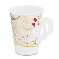 SOLO CUPS Hot Cups  W/paper Handle  Symphony Design  8oz  Beige  1000/carton; UNIT OF MEASURE: BX