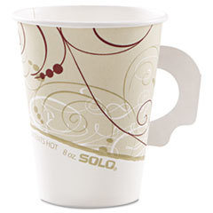 SOLO CUPS Hot Cups  Symphony Design  8oz  W/handle  Beige  50/pack; UNIT OF MEASURE: PG