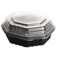 SOLO CUPS Octaview Hf Containers  Black/clear  21oz  7.94w X 7.47d X 2.32h  100/carton; UNIT OF MEASURE: BX