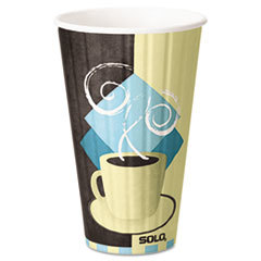 SOLO CUPS Duo Shield Hot Insulated 16oz Paper Cups  Beige  525/carton; UNIT OF MEASURE: BX