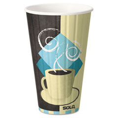 SOLO CUPS Duo Shield Insulated Paper Hot Cups  16oz  Tuscan Design  5/pack; UNIT OF MEASURE: PG