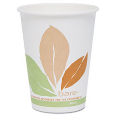 SOLO CUPS Bare Pla Hot Cups  White W/leaf Design  10oz  300/carton; UNIT OF MEASURE: BX