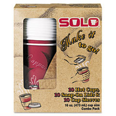 SOLO CUPS Make It To Go! Bistro Combo Pack  Poly-Coated Paper  16oz  10/pack; UNIT OF MEASURE: PG