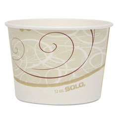 SOLO CUPS Single Poly Paper Container  12 Oz  Symphony  4.2in Dia  60/pack  20 Pack/carton; UNIT OF MEASURE: BX