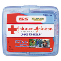 JOHNSON &amp; JOHNSON Portable Travel First Aid Kit  70-Pieces  Plastic Case; UNIT OF MEASURE: EA