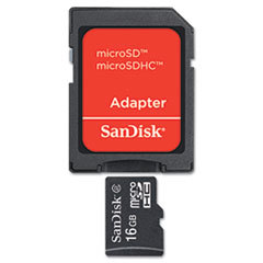 SANDISK CORPORATION Microsdhc Memory Card With Adapter  Class 4  16gb; UNIT OF MEASURE: EA