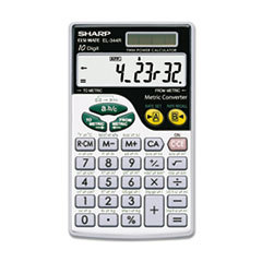 SHARP ELECTRONICS El344rb Metric Conversion Wallet Calculator  10-Digit Lcd; UNIT OF MEASURE: EA