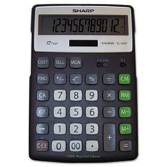 SHARP ELECTRONICS El-R297bbk Recycled Series Calculator W/kickstand  12-Digit Lcd; UNIT OF MEASURE: EA