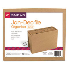 SMEAD MANUFACTURING CO. Jan-Dec Indexed Accordion Expanding Files  12 Pockets  Letter  Kraft; UNIT OF MEASURE: EA