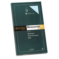 SOUTHWORTH CO. 25% Cotton Manuscript Covers  Blue  30 Lbs.  Wove  9 X 15-1/2  100/box; UNIT OF MEASURE: BX