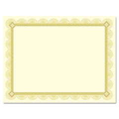 SOUTHWORTH CO. Premium Certificates  Ivory  Spiro Gold Foil Border  66 Lb  8.5 X 11  15/pack; UNIT OF MEASURE: PG