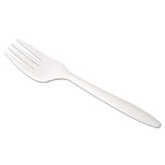 ASEAN Jaya Compostable Cutlery  6in Length  Fork  Pearl  500/carton; UNIT OF MEASURE: BX