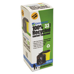 STOUT Recycled Plastic Trash Bags  33 Gal  1.3 Mil  33 X 40  Brown/black; UNIT OF MEASURE: BX