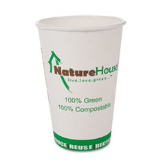 SAVANNAH SUPPLIES INC. Compostable Paper/pla Cup  12oz  White  50/pack; UNIT OF MEASURE: PG