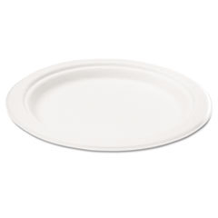 SAVANNAH SUPPLIES INC. Bagasse 10in Plate  Round  White  50/pack; UNIT OF MEASURE: PG