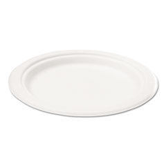 SAVANNAH SUPPLIES INC. Bagasse 10in Plate  Round  White  50 Per Pack  10 Packs Per Carton; UNIT OF MEASURE: BX