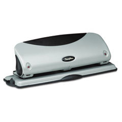 ACCO BRANDS  INC. 12-Sheet Easy View Desktop Punch  Three Holes  9/32in Holes  Black/silver; UNIT OF MEASURE: EA