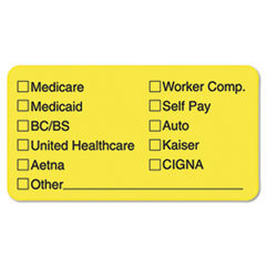 TABBIES Labels For Insurance List  1-3/4 X 3-1/4  Yellow  250/roll; UNIT OF MEASURE: RL