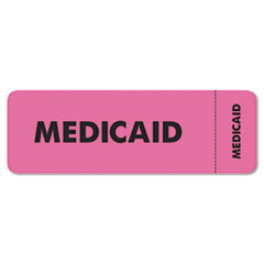 TABBIES Medical Labels For Medicaid  1 X 3  Fluorescent Pink  250/roll; UNIT OF MEASURE: RL