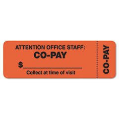 TABBIES Attention Office Staff Medical Labels  1 X 3  Orange  500/roll; UNIT OF MEASURE: RL