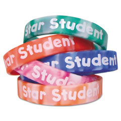 TEACHER CREATED RESOURCES Two-Toned Star Student Wristbands  Assorted Colors  10/pack; UNIT OF MEASURE: EA