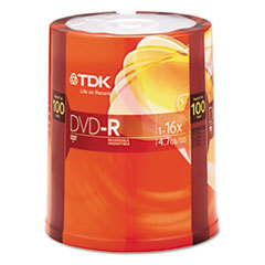 TDK ELECTRONICS Dvd-R Discs  4.7gb  16x  Spindle  100/pack; UNIT OF MEASURE: PG