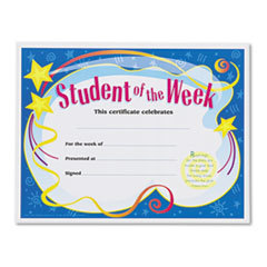 TREND ENTERPRISES  INC. Student Of The Week Certificates  8-1/2 X 11  White Border  30/pack; UNIT OF MEASURE: PG