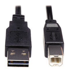 TRIPPLITE Usb 2.0 Gold Cable  6 Ft  Black  Usb A Male To B Male Device; UNIT OF MEASURE: EA
