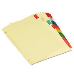 UNIVERSAL OFFICE PRODUCTS Economical Insertable Index  Multicolor Tabs  8-Tab  Letter  Buff  6 Sets/pack; UNIT OF MEASURE: PG